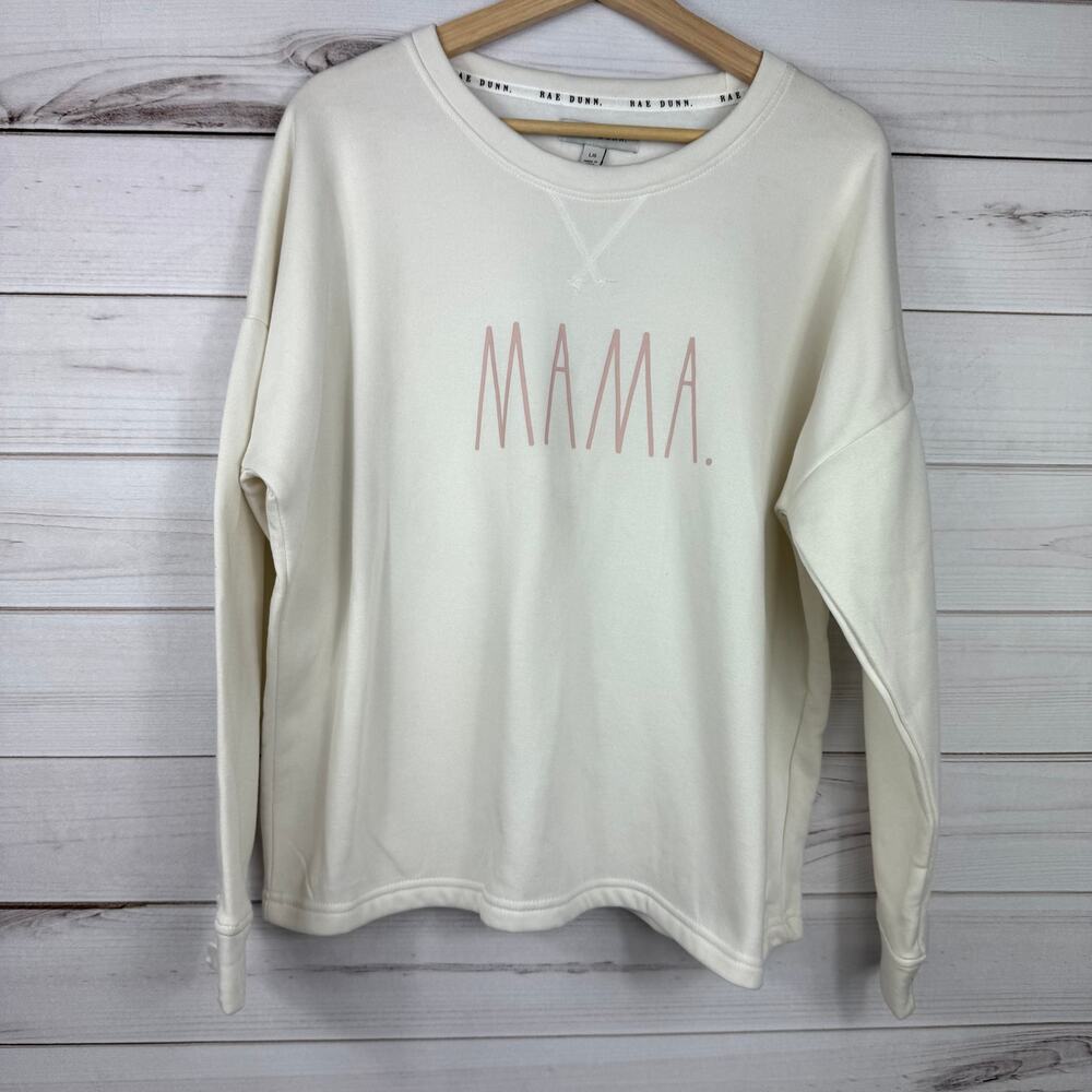 Rae Dunn MAMA crewneck Fleece‎ Lined Pullover Size Large